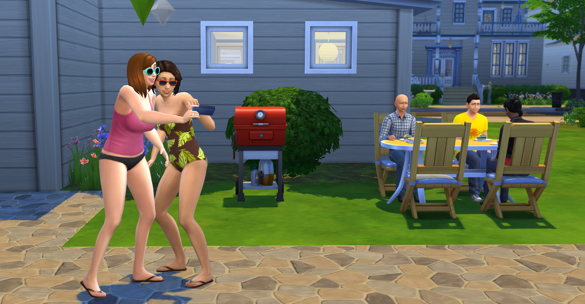 TheSims's tweet photo. Pool, check; glasses, check; BFF, check! Happy #Poolvember #Simselfie from @SimguruLakshmi and @simgurulyndsay http://t.co/Xq2XvnXWNV