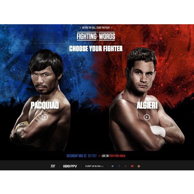 Visit the Pacquiao vs. Algieri Fighting Words website, &amp; may the best man win:  spr.ly/6012sGCY. #pacalgieri