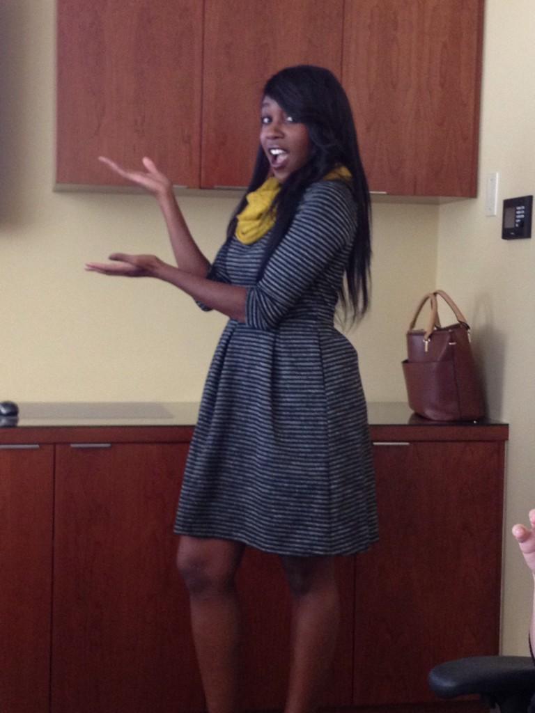 EMGrasmeyer's tweet photo. @PinkCouchGirl #CPCRocks Dr. Amadi rockin over here at the MFT campus! http://t.co/KOJ64UnxKd