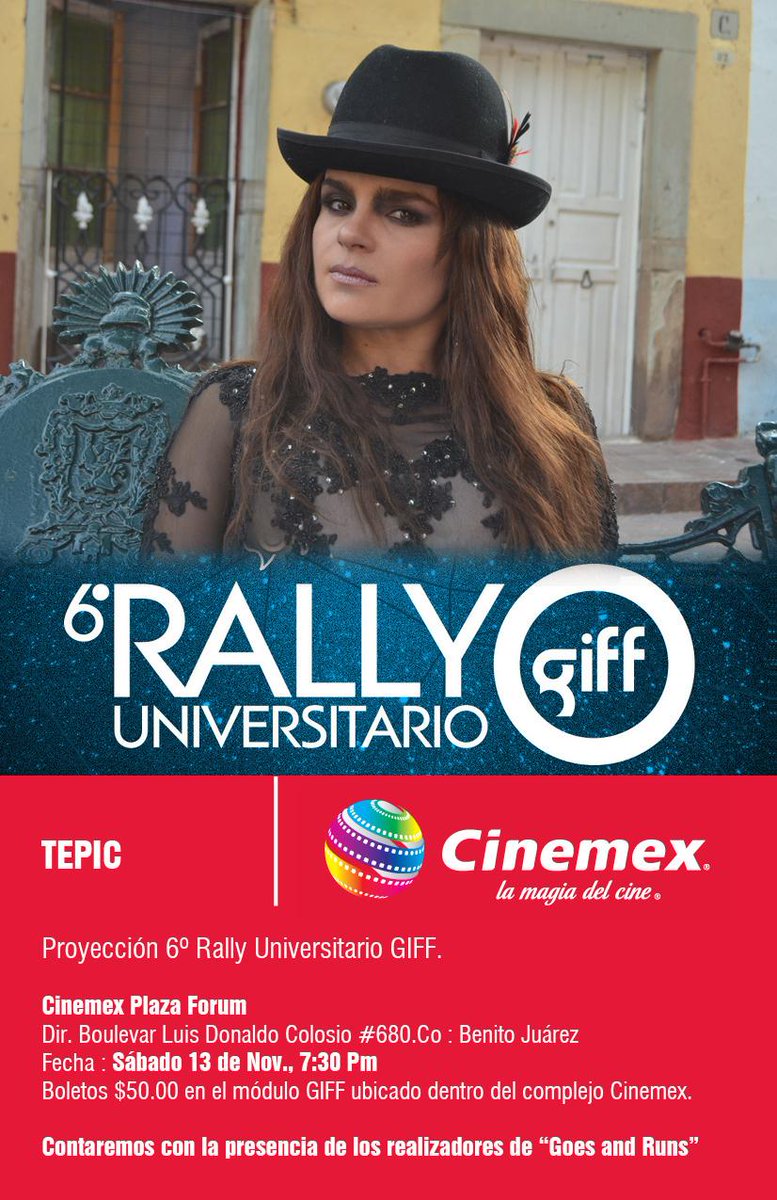 RallyGIFF's tweet photo. Mañana en Tepic!! Premier de @GoesAndRuns y los 8 cortos del @RallyGIFF @FrancesGuillen @ElBuenPanda @Luisrosaless http://t.co/k8EhBonj99