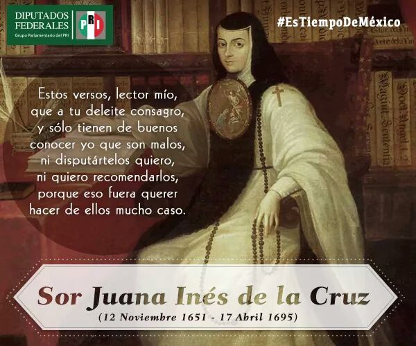JHD4d's tweet photo. Celebramos el #DiaNacionaldelLibro y recordamos en su natalicio a #SorJuanaInesdelaCruz @jherreradelgado http://t.co/7oXnySWtKO