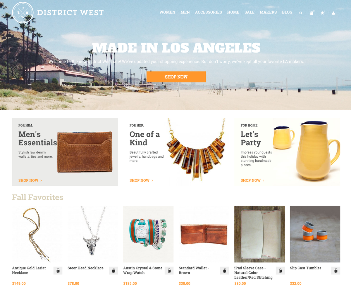 DistrictWest's tweet photo. We just got a makeover. New features added! Plus, 15% off on us. Use code NEW15 at checkout: http://t.co/gBjc72on5P http://t.co/LsWnFuksNd