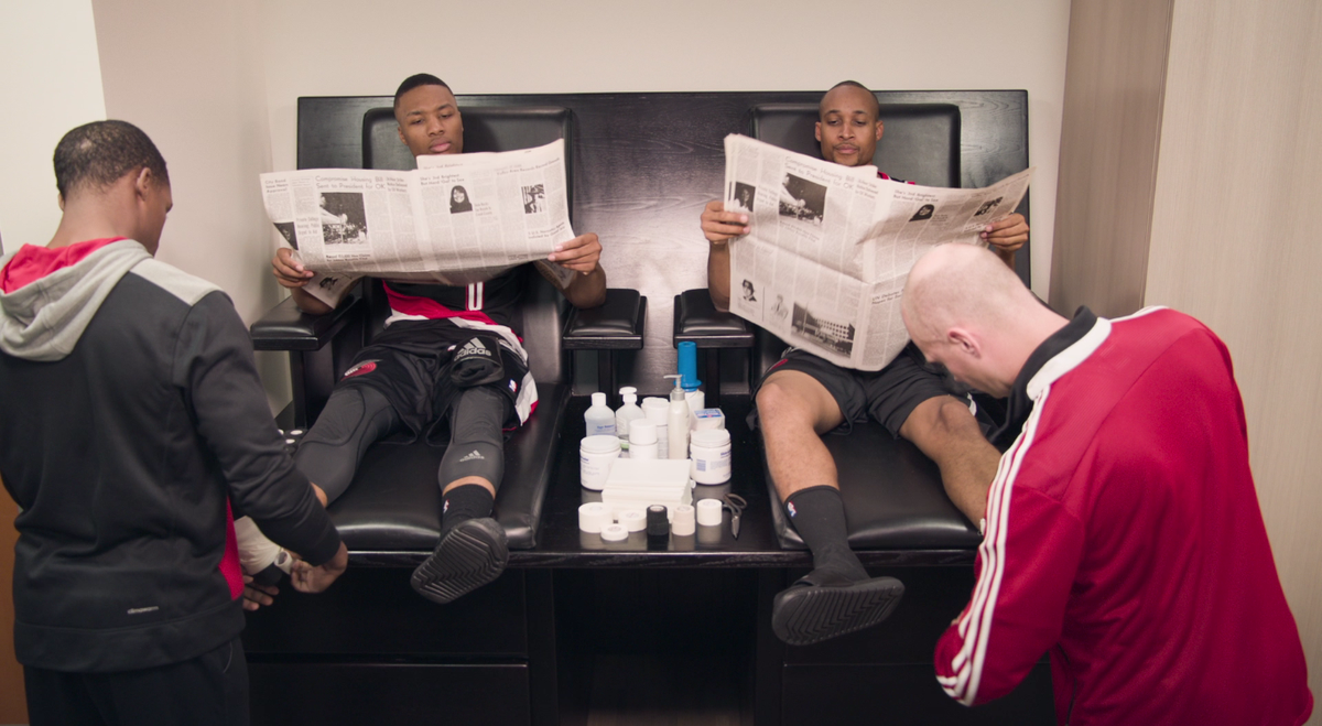 adidasHoops's tweet photo. .@Dame_Lillard is the latest @NBA star to find his Swingman body double. See the all-new #NBASwingman video tomorrow. http://t.co/cQ5BAUryGY