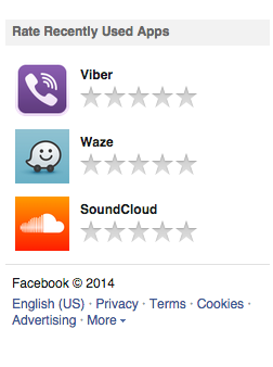 abredykhin's tweet photo. How the hell does Facebook know which apps I have recently used? I don't remember giving a permission to spy on me http://t.co/VDFp28DtQy