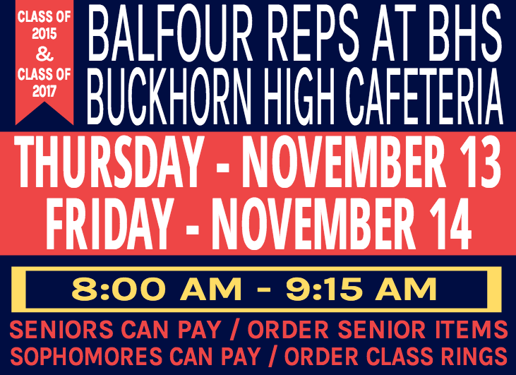 Buckhorn_High's tweet photo. .@SeniorsBHS2015 @Buckhorn2015 @BHSophomores - Balfour will be on campus tomorrow &amp; Friday!  #111days http://t.co/OidxqLdtcp