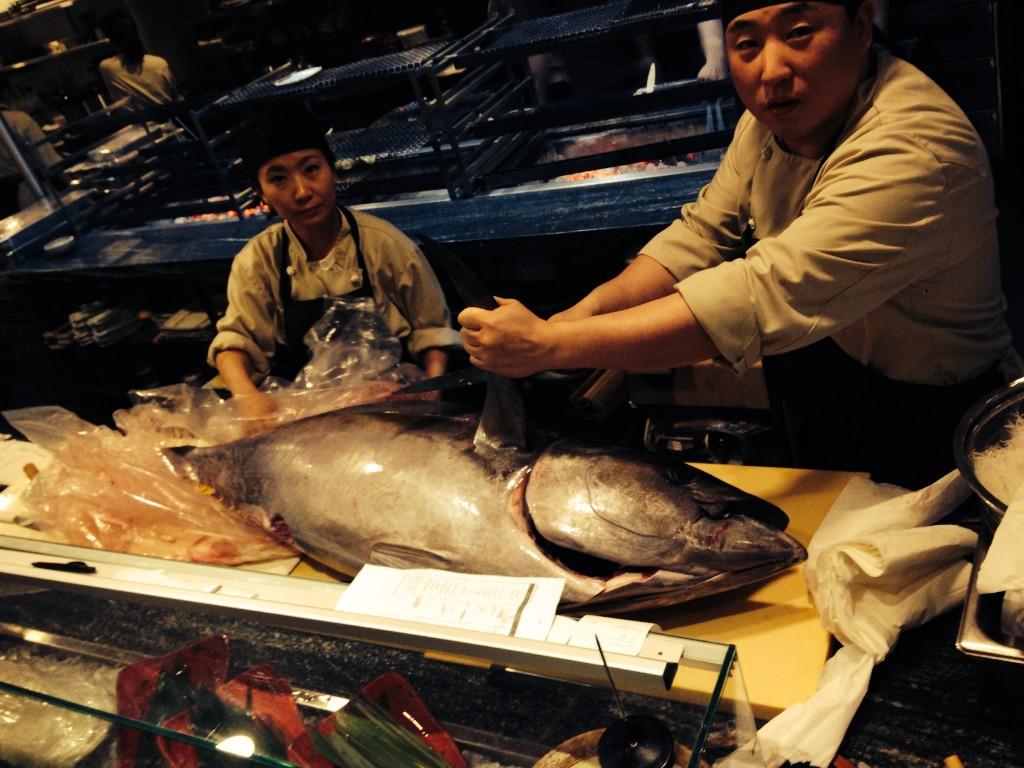 <a href="/MasuRestaurant/">Masu Restaurant</a> @madamehanoi beautifully fresh yellowfin tuna being prepared for tonight's dinner #freshisbest