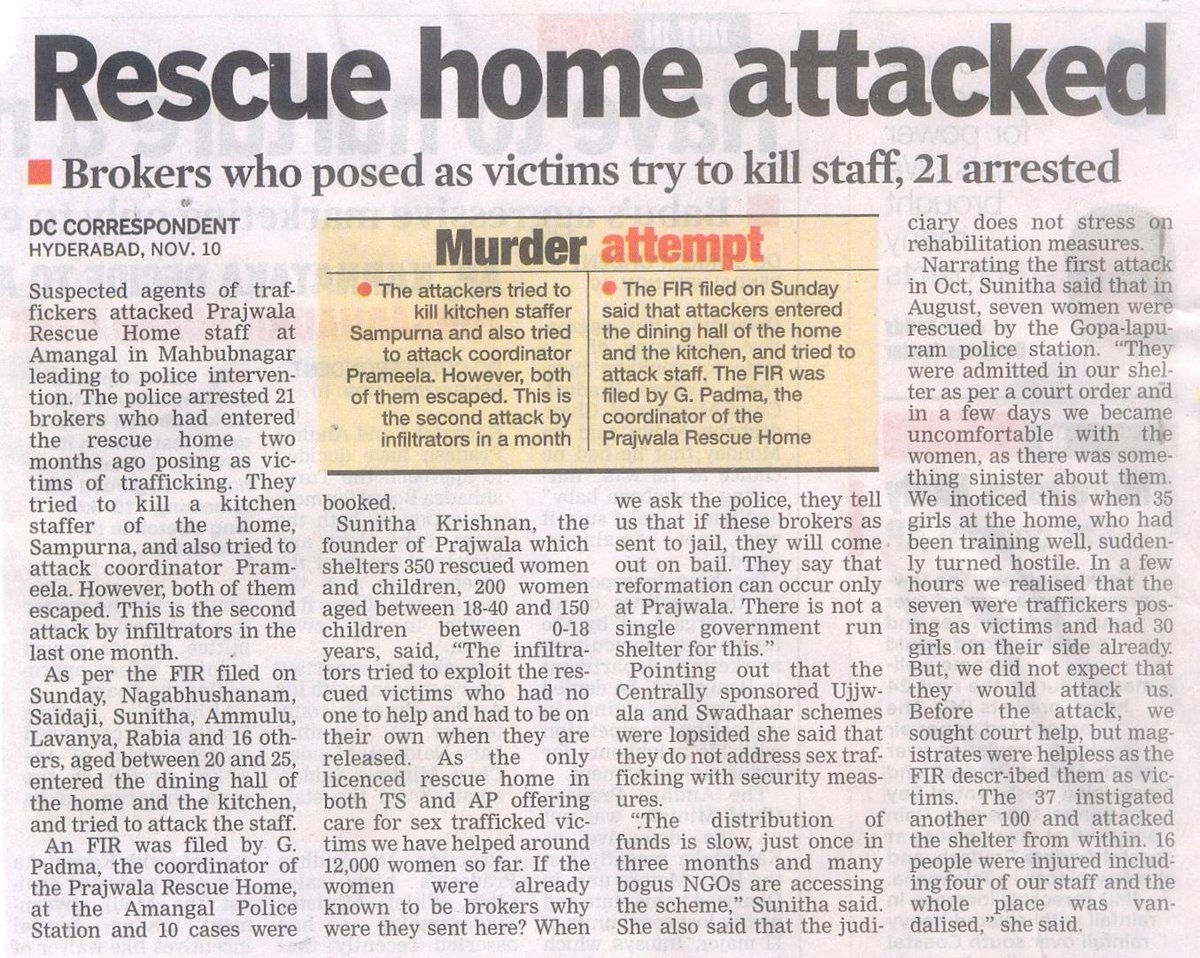 21 traffickers/infiltrators arrested for attacking @Prajwala home! #sextrafficking #drsunithakrishnan #arrested