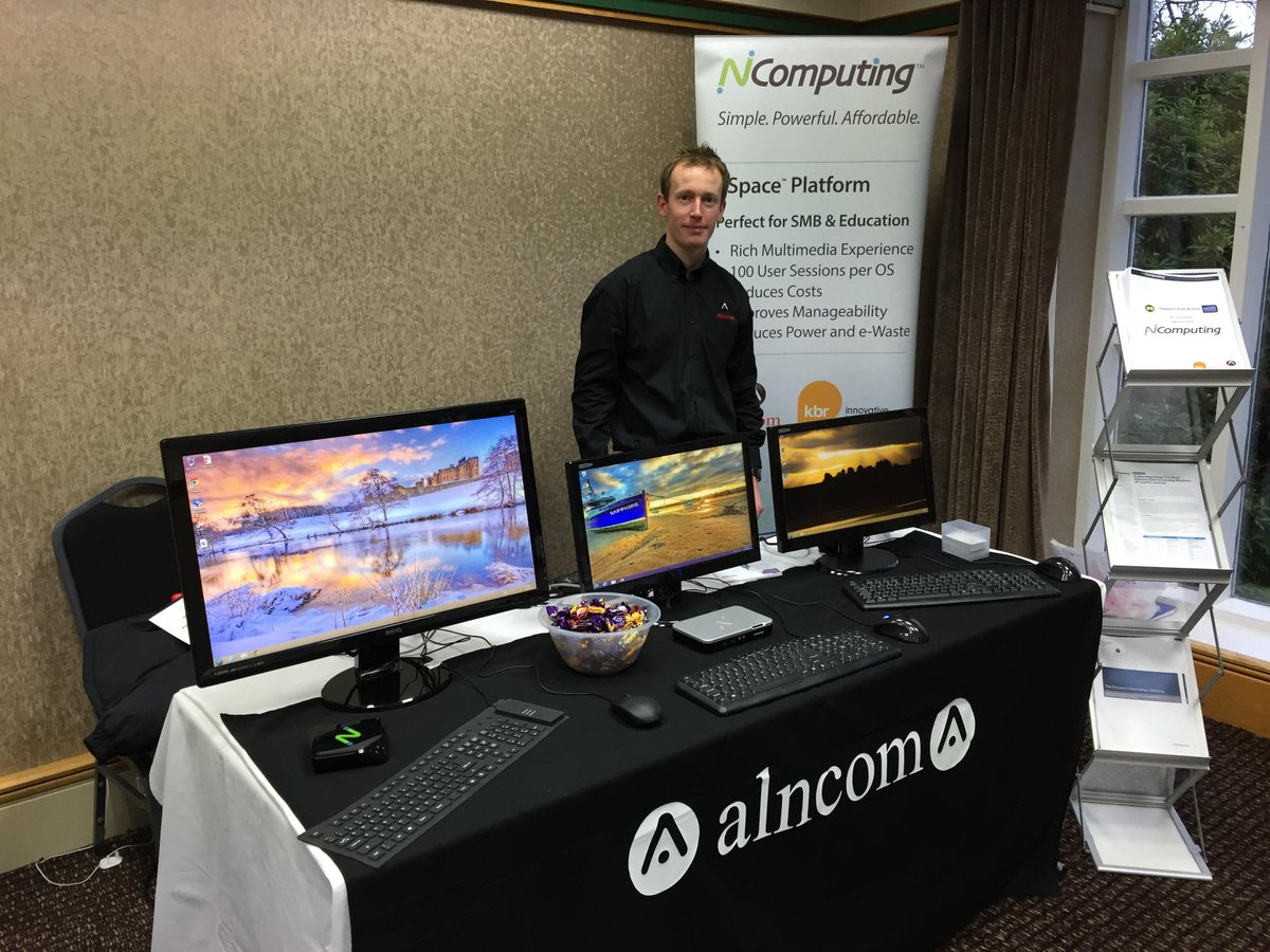 NComputing_EMEA's tweet image. Our partner @alncom_co_uk ready to greet primary heads @cumbriacc school leadership event today & talk #edtech