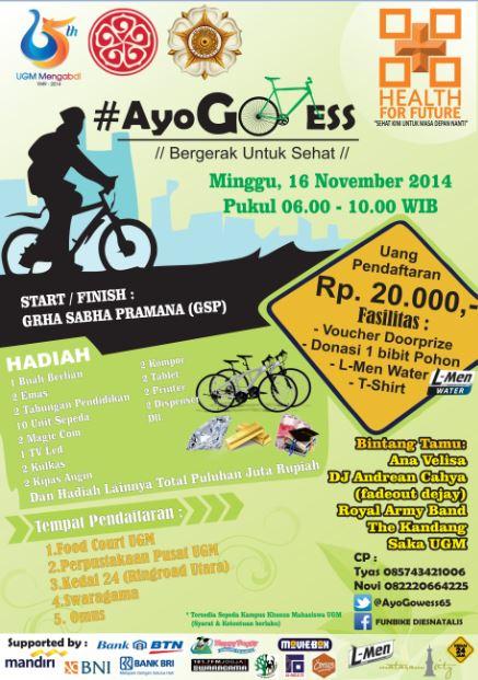 AussieAndry's tweet photo. @LMenJogja Fun Bike UGM with @Lmen | November 16 | 6-10 AM | Start-Finish GSP UGM | IDR 20K | CP: 085743421006 http://t.co/hBBs1jyWcM