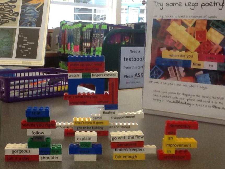 HHS_lib's tweet photo. More existential questions through #LegoPoetry at the #HHS #library today. Explain cold pizza? No one can. http://t.co/ZTshqiOzxt