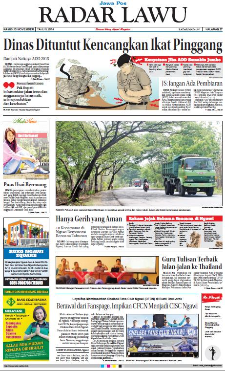 Jawa Pos Radar Lawu, edisi 13 November ... <a href="/CHELSEAINNGAWI/">CISC NGAWI</a> , <a href="/KampoengNgawi/">KampoengNgawi.Com</a> <a href="/aslimagetan/">ASLI MAGETAN</a>