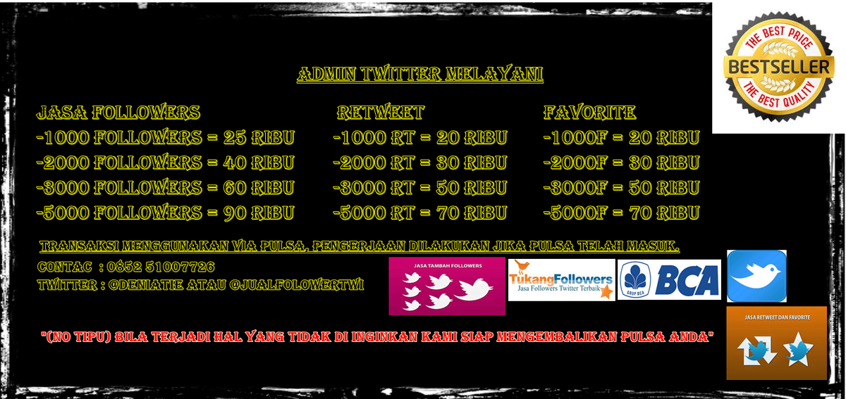 jasa follower twitter termurah dan tercepat,cek favorite dan untuk lebih lengkap lihat informasi dibawah ini