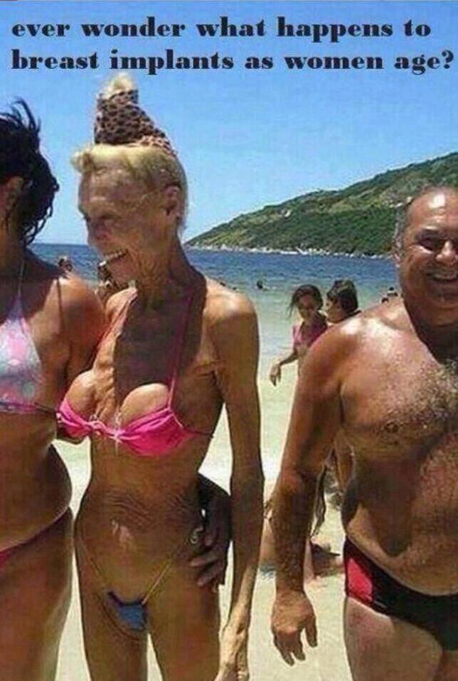JayGardner's tweet photo. OMG is this what's going to happen to all you young ladies with fake boobies! 😳😂🙈 👵 http://t.co/x3d0OjiOMH