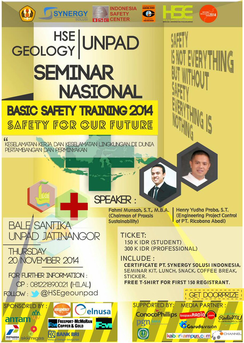 sekitarbandung_'s tweet photo. Gabung yuuk ke Seminar Nasional "Basic Safety Training" Geologi @unpad, Untuk informasi ikuti @HSEgeounpad http://t.co/v9isVW6KvR