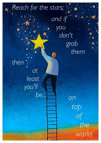 jazzercise's tweet photo. RT @Jazzercise_West: Reach for the stars and if you don't grab them, then at least you'll be on top of the world. http://t.co/Ivp94sqFHJ