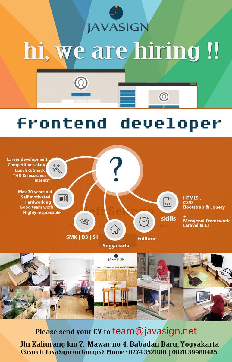 javasign's tweet photo. Web Design/Frontend II Fulltime/Partime II SMK,D3,S1 II Jl.Kaliurang Km7 Babadan BaruII087839988485 #Lowker #LowkerYK http://t.co/JIF2IiAcGu