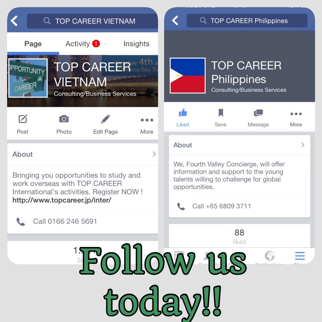 TopCareer_Job's tweet photo. Follow is today, dear philippines  and Vietnamese friends!!!  
#Job #Opportunity #Facebook #OfficialPages #Follow 😀 http://t.co/P5jUmV9Ven
