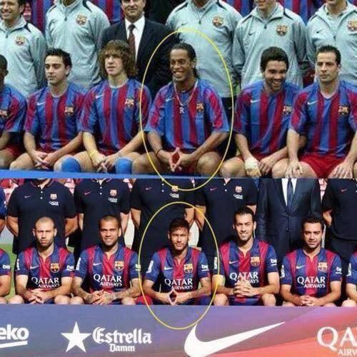 SoyFan10's tweet photo. Neymar tratando de imitar al maestro. http://t.co/fJTIUiFAp2