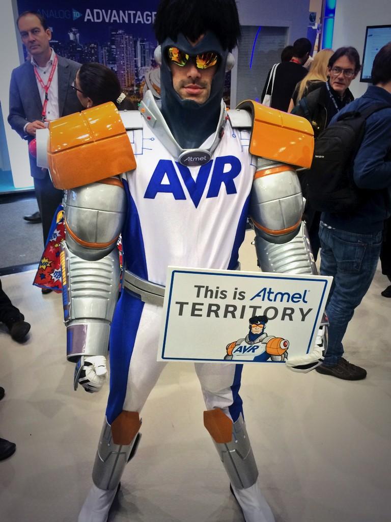 WeAreRSGroup's tweet photo. Saving the world, one chip at a time! Thanks for swinging by @TheAVRMan  #elec14 #AtmelMakes http://t.co/GBy5O2sX4R