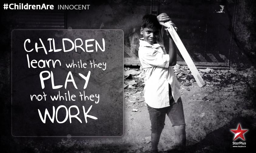StarPlus's tweet photo. No one should be deprived of days full of joy and fun. This Children's Day remember that #ChildrenAre innocent. http://t.co/QG1gXdvhlE