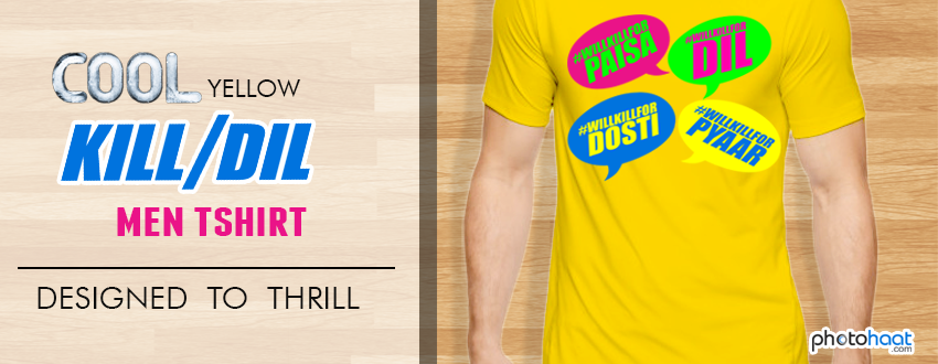 Photohaat's tweet photo. Buy Gorgeous, #KillDil designed Men’s  Yellow #Tshirts  #Photohaat http://t.co/QejcpAsJ4G http://t.co/HzKDURRAny