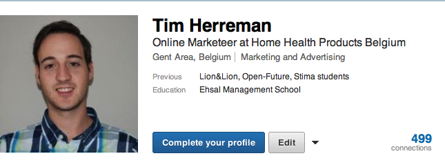 TimHerreman's tweet photo. Just one more! #linkedinconnection #number500 http://t.co/CCynPWxXiS