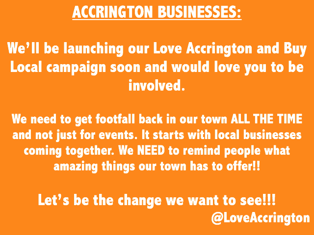 LoveAccrington's tweet photo. ACCRINGTON BUSINESSES: Let's be the change we want to see! http://t.co/vEHV9eUCSr