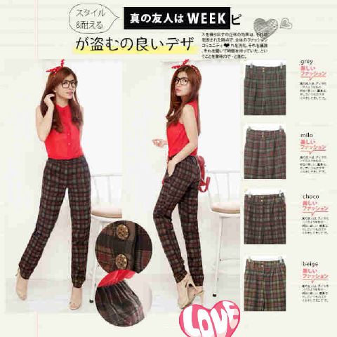 labellezamode1's tweet photo. PANTS tartan•bahan flanel•ujung kaki pencil•58RB•pinggang karet! #LIMITTED http://t.co/k5BFxkn3jl