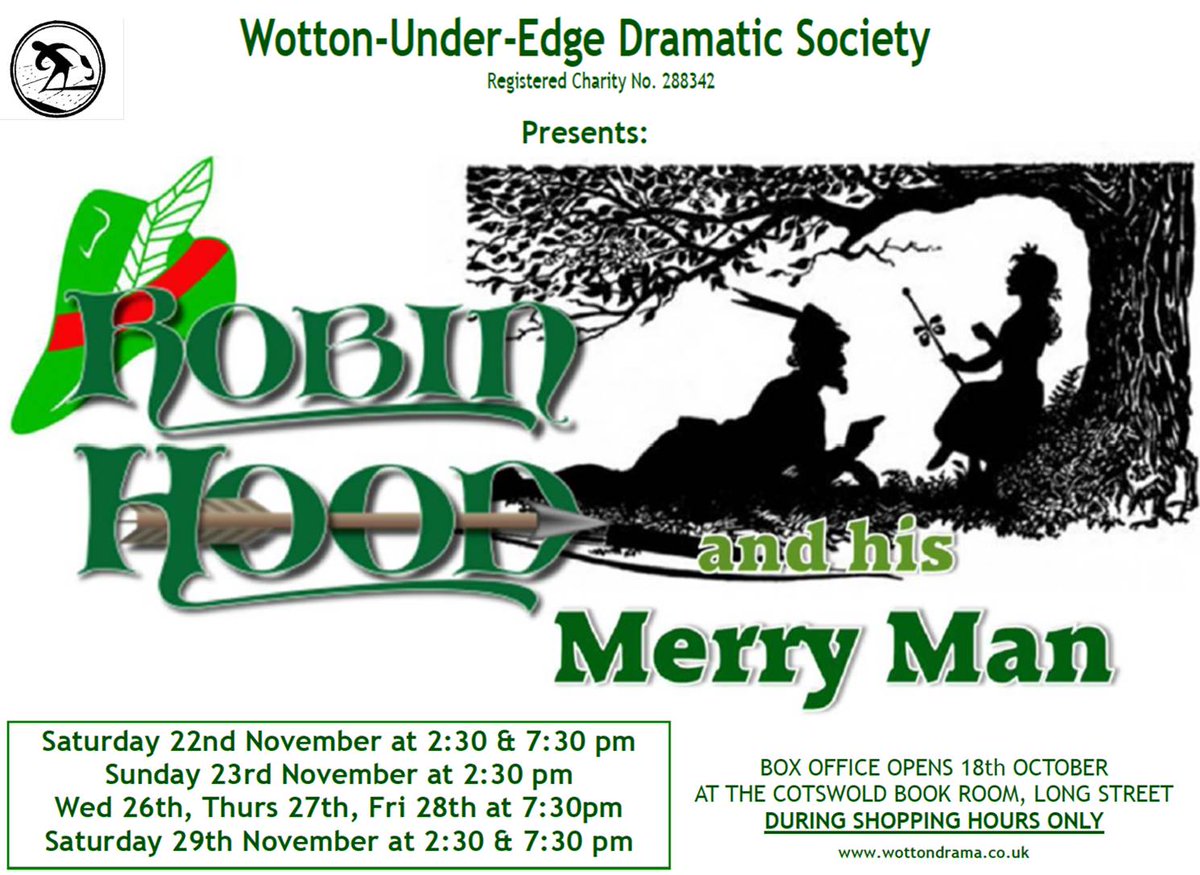 Wotton panto Robin Hood &amp; His Merry man starting next week 22nd-29th november wotton town hall tickets available