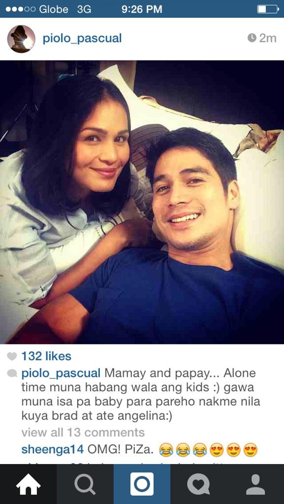 WorldOfCharDawn's tweet photo. Yung caption ni papa pi!!!😍😍🙈🙊 #PiZa #GinBi @PiZa_PioloIza http://t.co/3utIeulya8