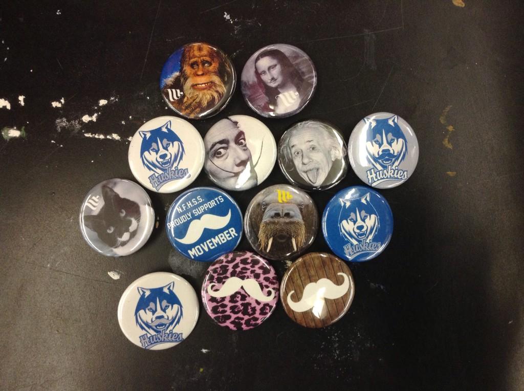 norafhenderson's tweet photo. Movember pins are being sold in the cafeteria at lunch tomorrow, $2 a pin, courtesy of the art department 🎨🐶 http://t.co/kJC7GQCbpN