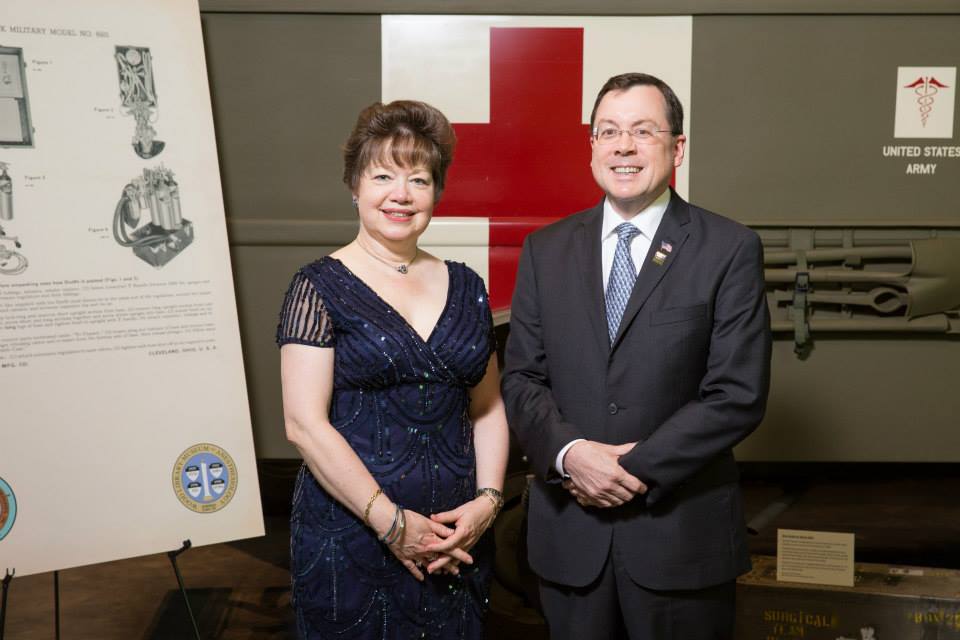 ASALifeline's tweet image. #TBT to last month's #ANES2014. Drs. Fitch and Abenstein enjoy an historic evening at @WWIImuseum.