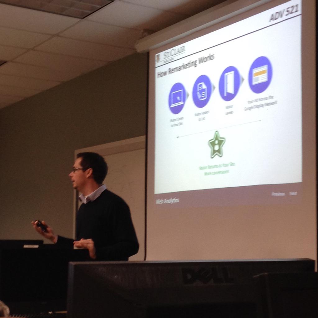 windsor_social's tweet photo. Learning about retargetting today... Hey Google, we're on to you. #stclairadv #stclaircollege #digitalmarketing http://t.co/YgJjyInuuI