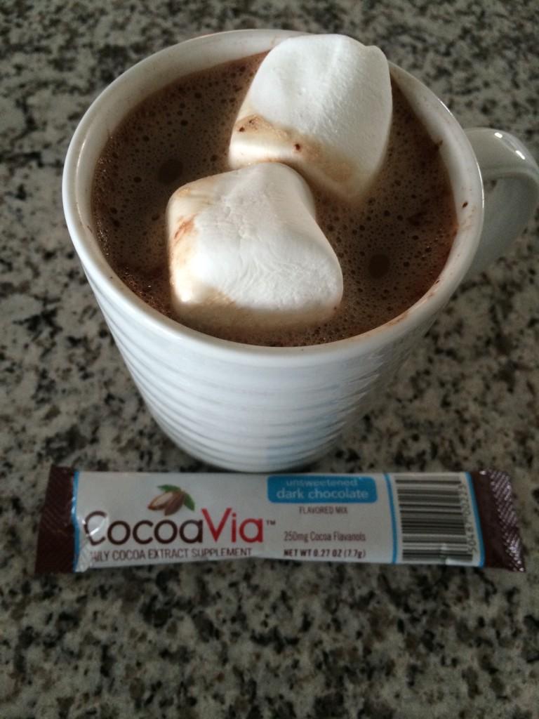 LGonitzke's tweet photo. Perfect heart healthy hot chocolate on a cold day! @CocoaVia dark chocolate + soy milk and a few marshmallows! http://t.co/vvqJUcQha2