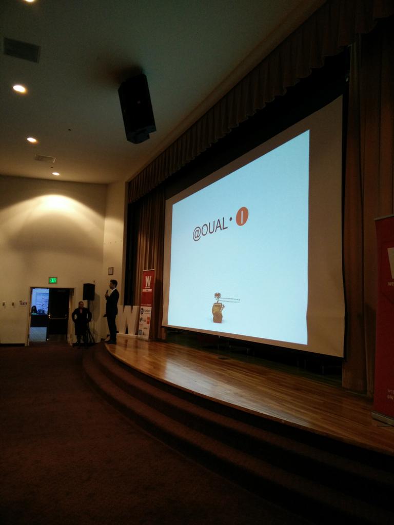 kilotto's tweet photo. @ouali on the stage for #webcongress Miami. Let's go! http://t.co/S90AyzZrZg