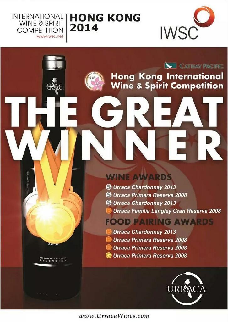 Más premios para #URRACAwines!! Luego de su exitoso paso por Londres, medallas múltiples en Hong Kong.