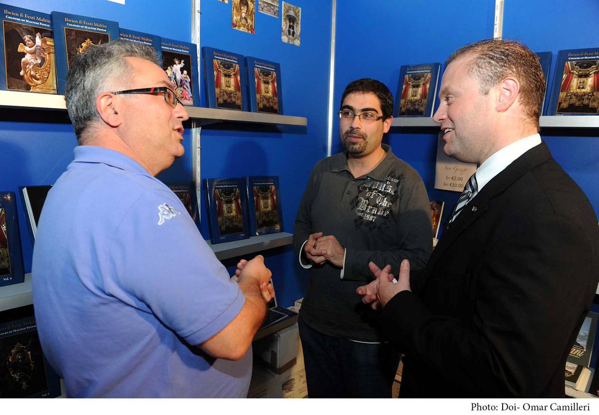 edukazzjoni's tweet photo. Prime Minister @JosephMuscat_JM visits the National Book Fair at the Mediterranean Conference Centre in Valletta http://t.co/75F9x5sojZ