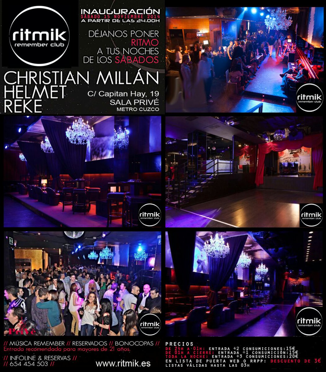 ESTE SABADO 15 NO TE PIERDAS LA INAGURACION DE LA NUEVA SALA RITMIK. Whatsapp David Ascanio 617220311