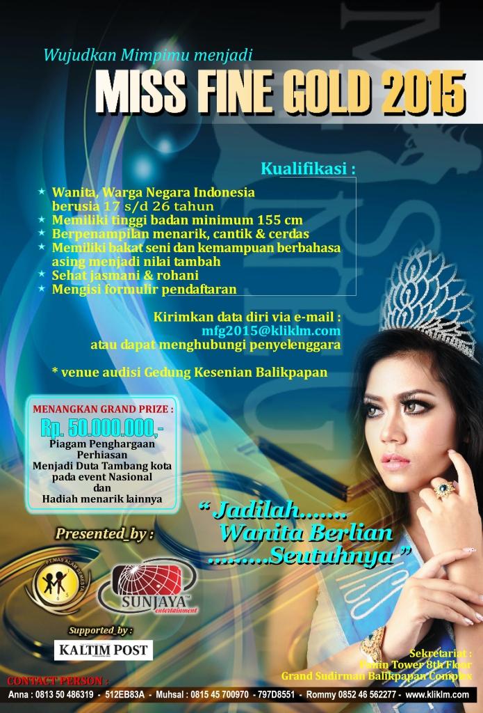 IklanBalikpapan's tweet photo. #eventbpp | @Anna_Ainaz: IKUTI AUDISI MISS FINE GOLD 2015 http://t.co/V2XHS8SZwp