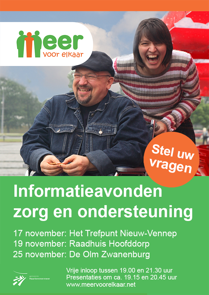 17, 19 en 25 november: informatieavonden zorg en ondersteuning vanaf 2015 <a href="/haarlemmermeer/">Haarlemmermeer</a> bit.ly/1oQToU6