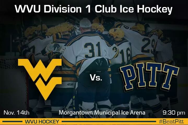 TDCityWV's tweet photo. Any hockey fans in Morgantown? Come out and watch #WVU beat Pitt! #BeatPitt #HailWV #BTHOP http://t.co/suxwLSfGee