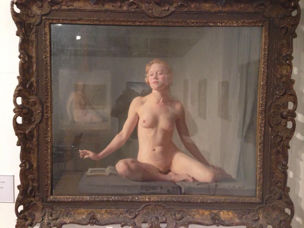 DeaBirkett's tweet photo. What was shocking abt this 1920s Gerard Kelly painting? That the woman is smoking. @NewportMuseum http://t.co/xeB4Ykk7es