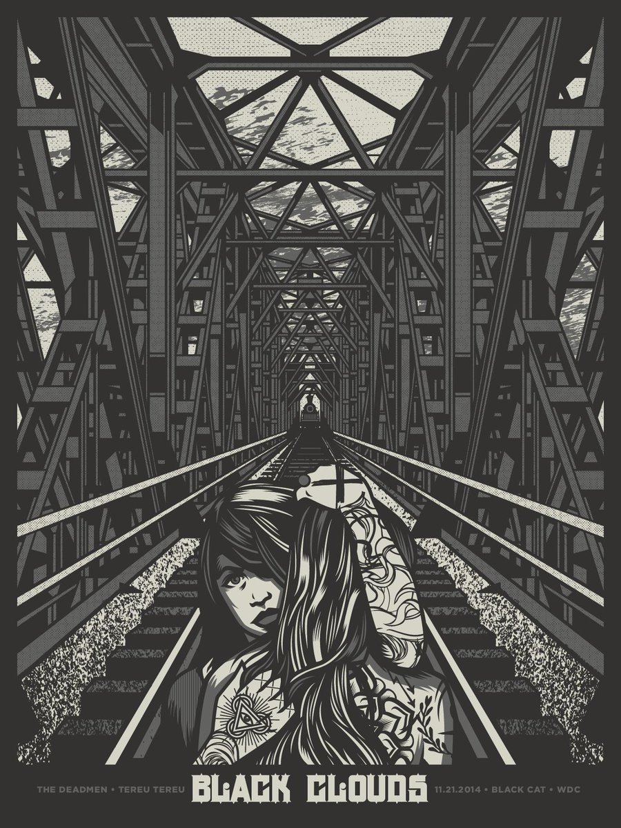 BlackCloudsBand's tweet image. Limited poster for our record release @BlackCatDC 11/21! Limited to 40. Thanks rockets-are-red.com