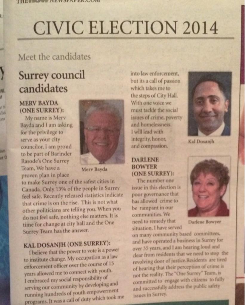 Kal_Dosanjh's tweet photo. Meet Candidates #OneSurrey @BarinderRasode @YoungOneSurrey @narimadc @mazartang @MervBayda @bose_mike @DarleneBowyer http://t.co/Fp0sJII0fn