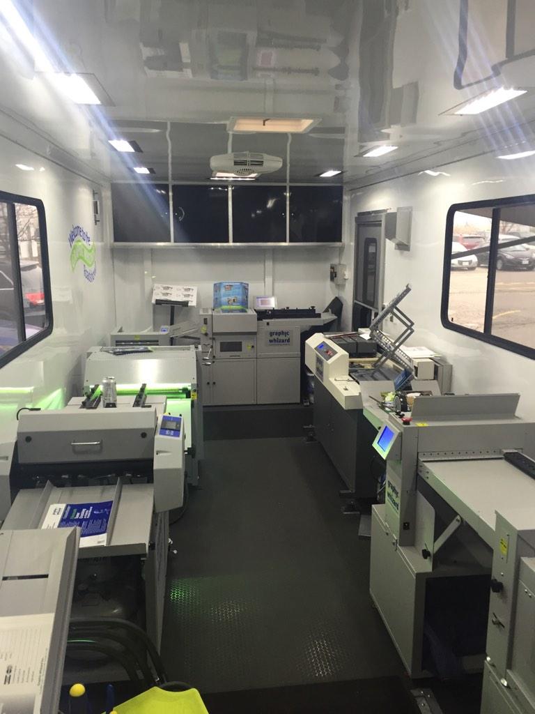 GraphicWhizard's tweet photo. GW's mobile showroom is @print_community Forum today and Tomorrow. 9 machines here and more inside @kbrgraphics http://t.co/cHS3dl3P5S