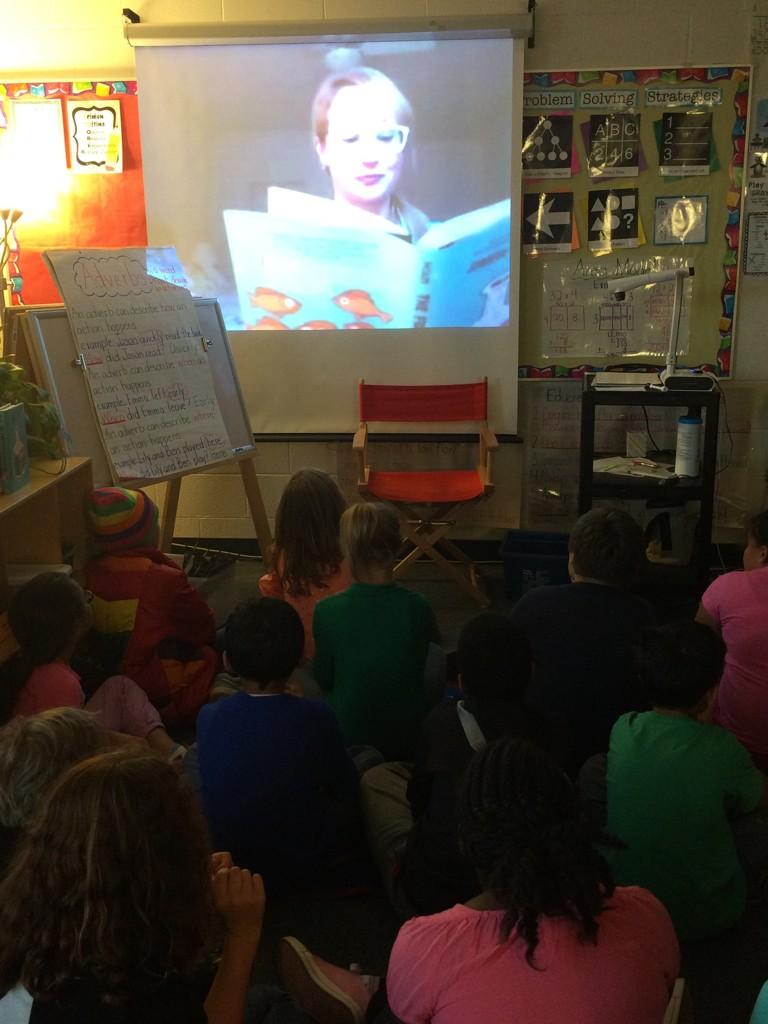 Watching author <a href="/jenniholm/">Jennifer Holman</a> read the last chapter of The Fourteenth Goldfish! #GRA14