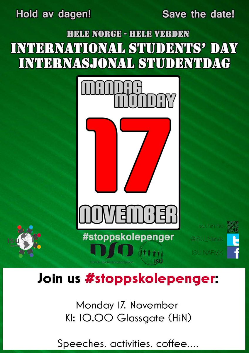 ISU_Narvik's tweet photo. HELP US! to #stoppskolepenger
Next monday at 10.00 meet us in Glassgate(Hin) http://t.co/P9quTz0M1J