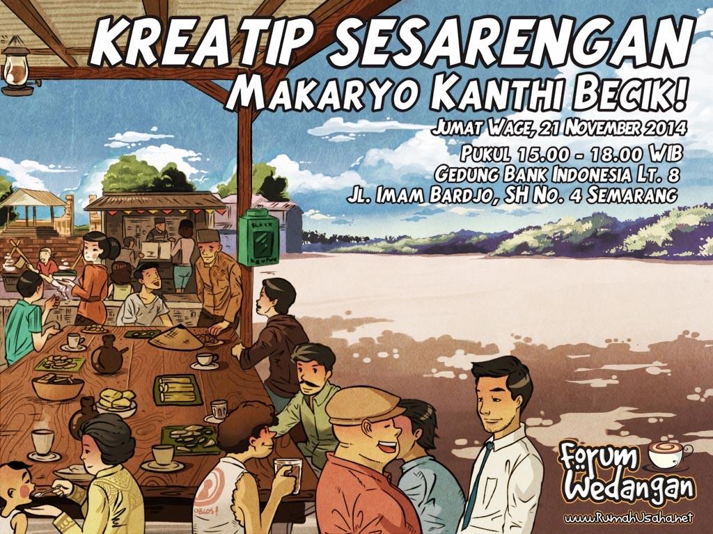RumahSasongko's tweet photo. #ForWed is BACK! Kreatip Sesarengan. 
Jumat,21/11 pukul 15-18. Gedung BI Semarang Lt.8 
Info: http://t.co/oUAfsvb9Ia http://t.co/VMhdDjfZz5