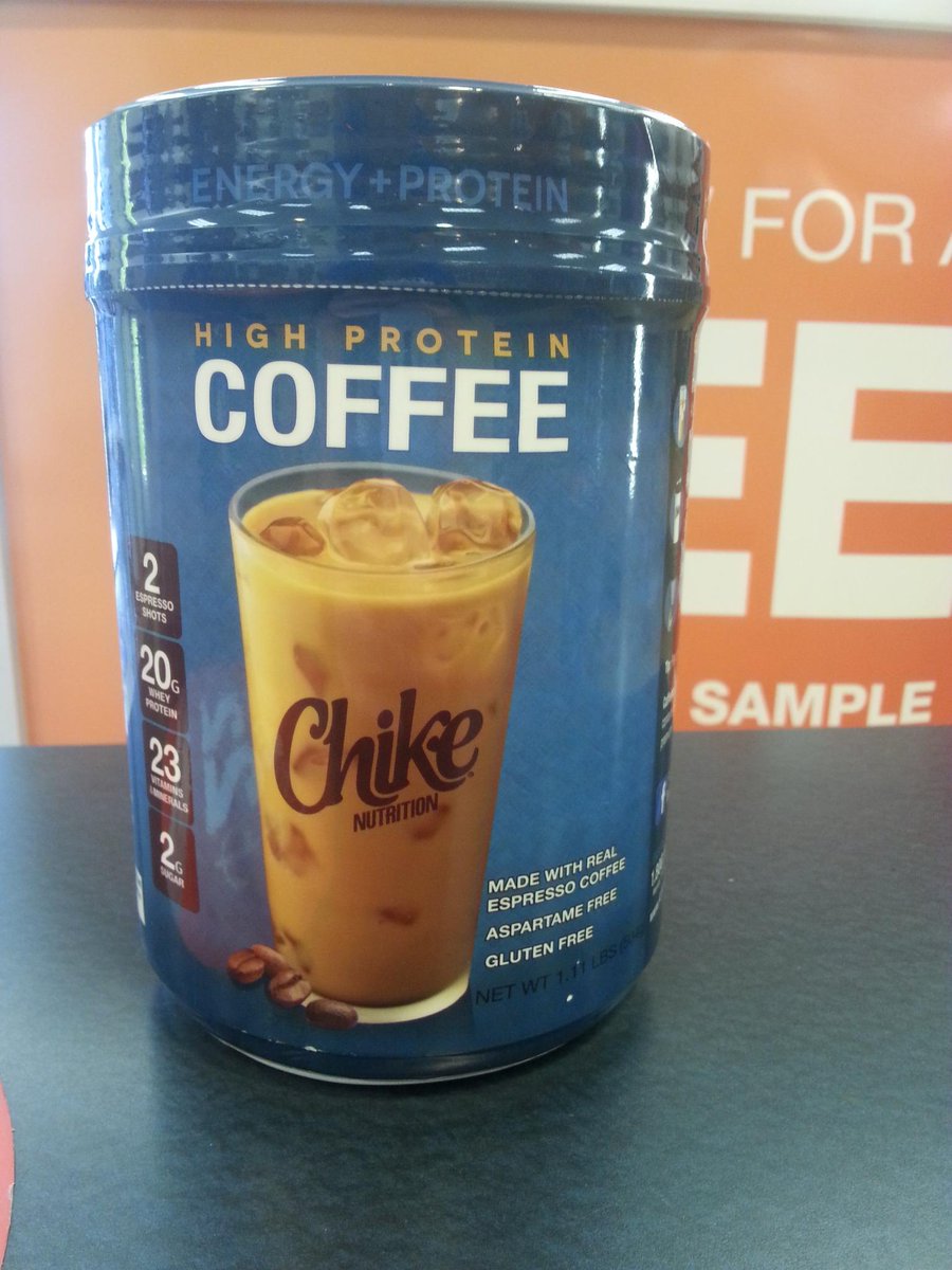 CompleteCF's tweet photo. Looking for an awesome protein with a little kick of energy? Try the new Chike Protein, made with real espresso! http://t.co/uF9ZfzDf56