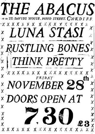 <a href="/LunaStasiCDF/">Luna Stasi</a> <a href="/riotgoth/">Laura Johnson</a> <a href="/ThirdpartyIII/">Gruffydd JØHN</a>  associates #RustlingBones  28/11/2014 <a href="/theabacusrooms/">The Abacus</a>